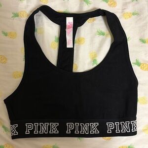 Pink sports bra